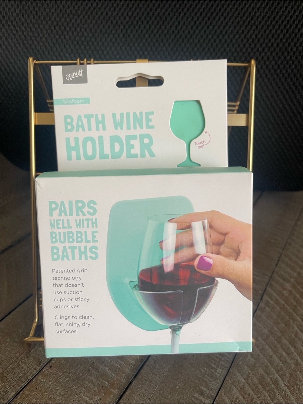 Seafoam Bath Wine Holder - Grip Mount